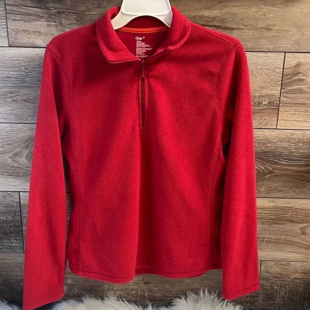 Gap Ladies Red Y2K Pullover Fleece Shirt Size M